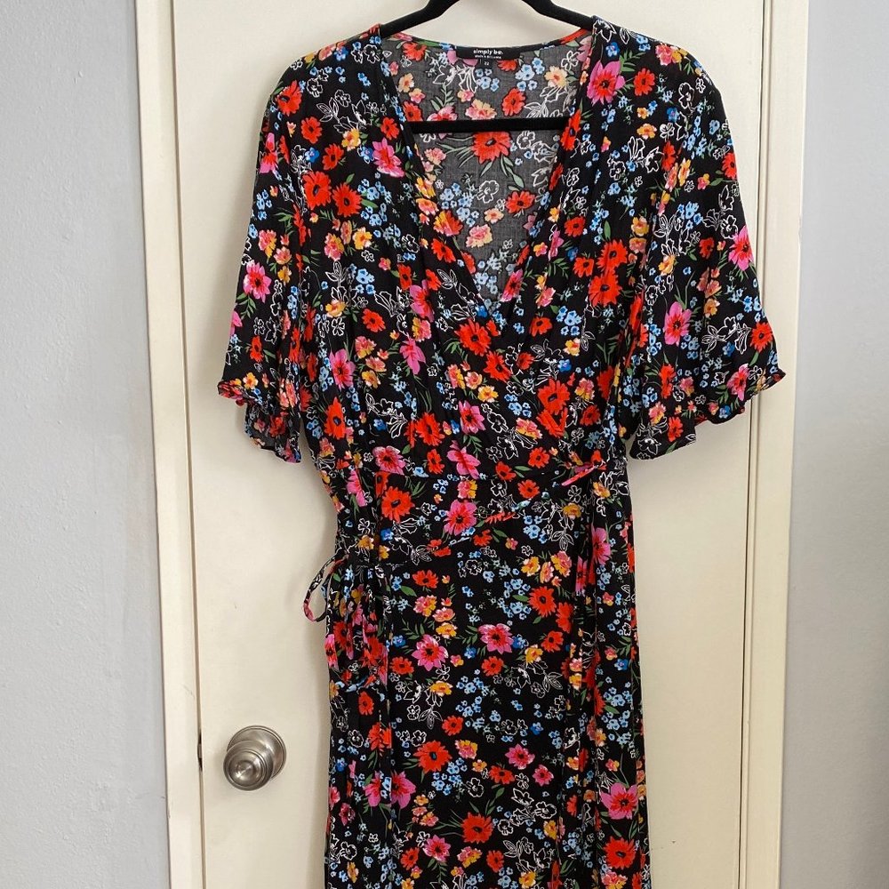 Simply Be Floral midi dress (Size 18)